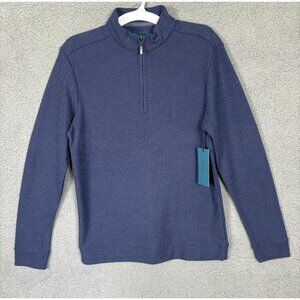 Fairlane Men's 1/4 Zip Long Sleeve Pullover Sweater Blue Small New With Tag's.